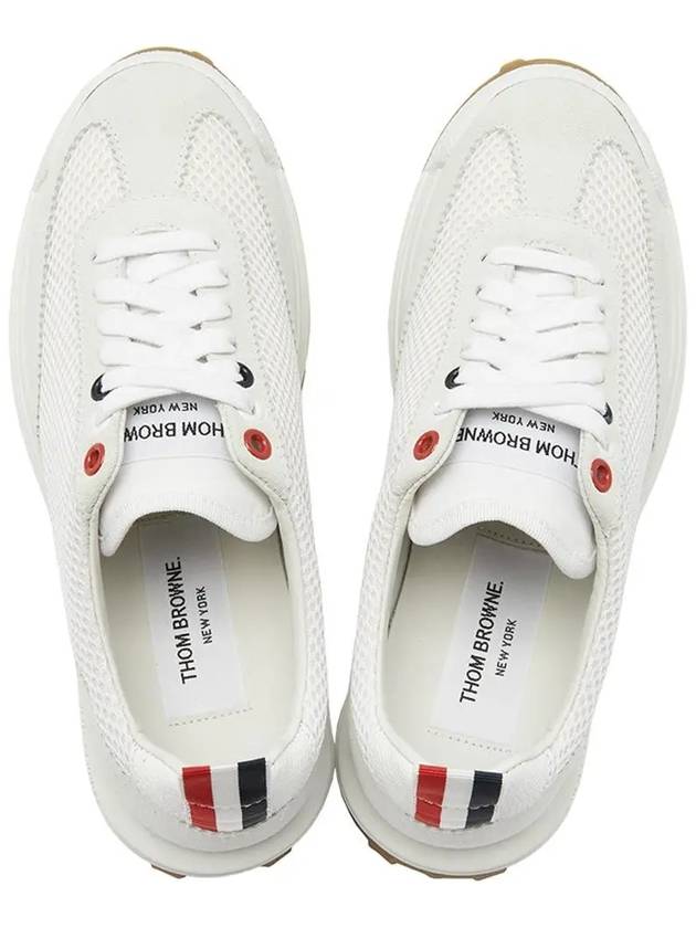 Thom Women Browne Nylon Tech Runner Low Top Sneakers Grey White - THOM BROWNE - BALAAN 3