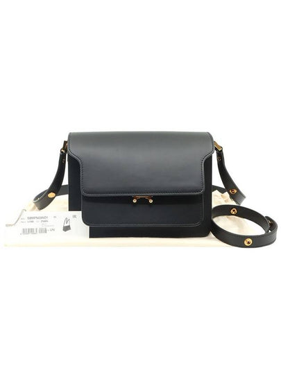 Matte black smooth calfskin gold plated trunk medium shoulder bag SBMPN09NO1 - MARNI - BALAAN 2