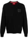 Logo Print Crew Neck Knit Top Black - HUGO BOSS - BALAAN 1