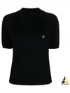 ORB Logo Embroidery Wool Knit Top Black - VIVIENNE WESTWOOD - BALAAN 2
