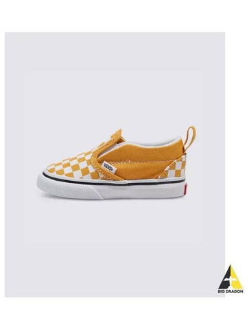 KIDS Slip on Velcro Toddler Curly THEORY Checkerboard Golden Glow VN000UBSLSV1 - VANS - BALAAN 1