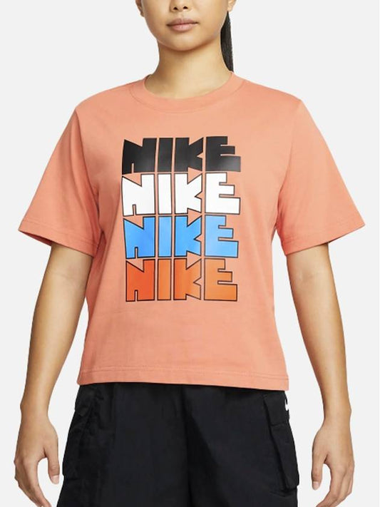 Oversized t shirt DQ5037 827 brick color WOMENS M L Asian fit - NIKE - BALAAN 1