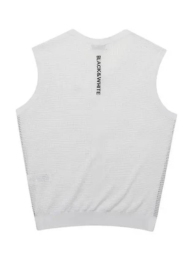 Men s scarf tissue knit vest 2004GZVR WHITE - BLACK&WHITE - BALAAN 3