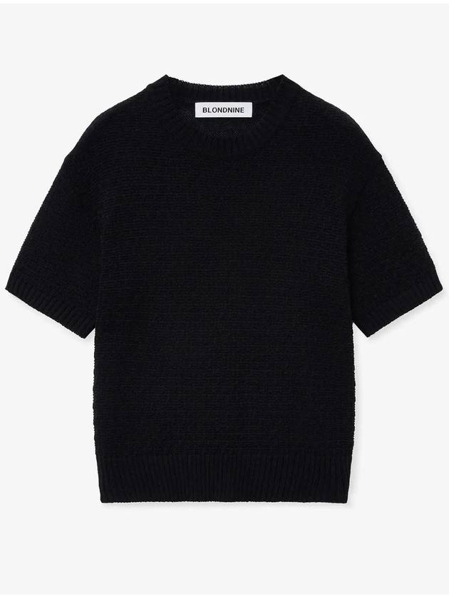 Soft crop round short sleeve knit_black - BLONDNINE - BALAAN 5