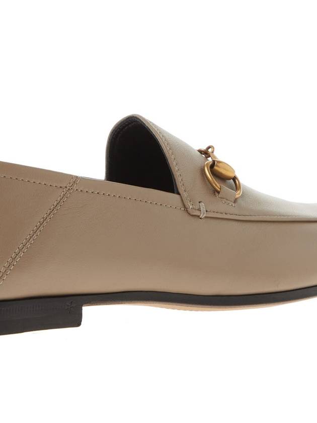 gold leather horsebit loafers beige - GUCCI - BALAAN.