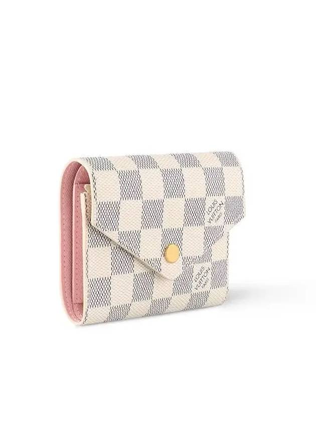 Victorine Damier Azur Canvas Half Wallet Beige Pink - LOUIS VUITTON - BALAAN 3