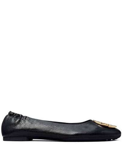 Logo Leather Ballerina Flat Black - TORY BURCH - BALAAN 2