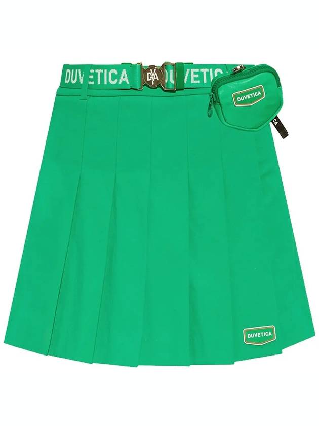 Women's Mincana Pleated Skirt Green - DUVETICA - BALAAN 3