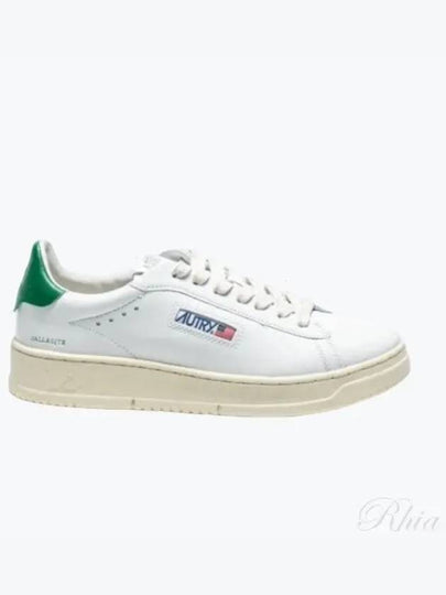 Dallas Green Tab Leather Low Top Sneakers White - AUTRY - BALAAN 2