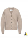 Wool Cashmere Cardigan Beige - AMI - BALAAN 2