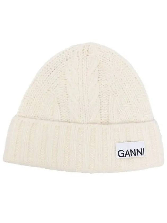 Cable knit beanie A51111 153 - GANNI - BALAAN 1