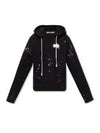 Palm Tree Print Paint Splatter Effect Hoodie Black - PALM ANGELS - BALAAN 2