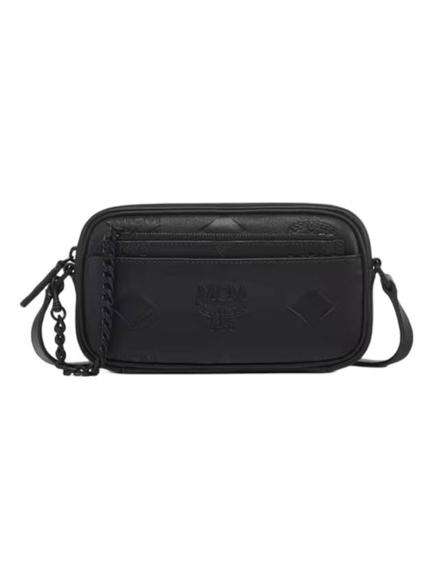 Aren Maxi Monogram Leather Cross Bag Black - MCM - BALAAN 1