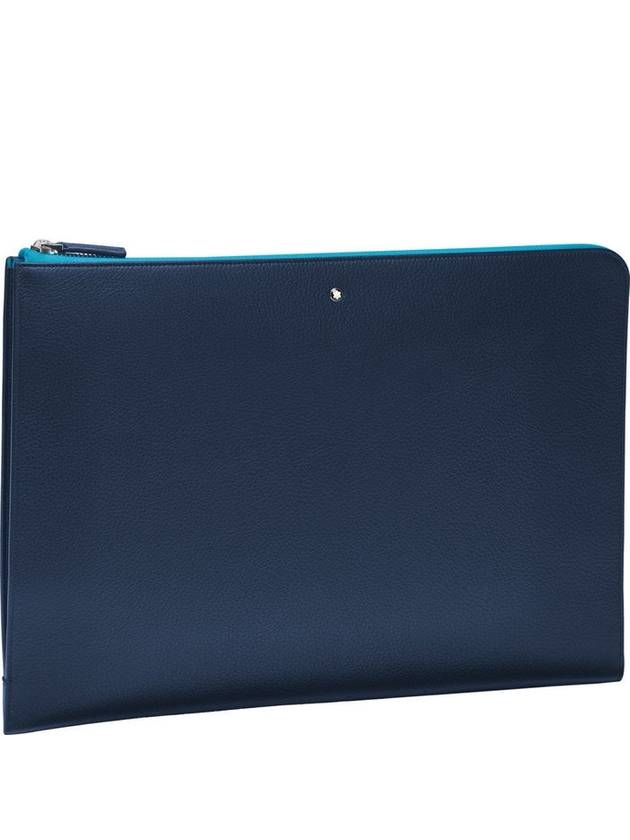 Meisterst?ck Soft Grain Leather Clutch Bag Blue - MONTBLANC - BALAAN 2