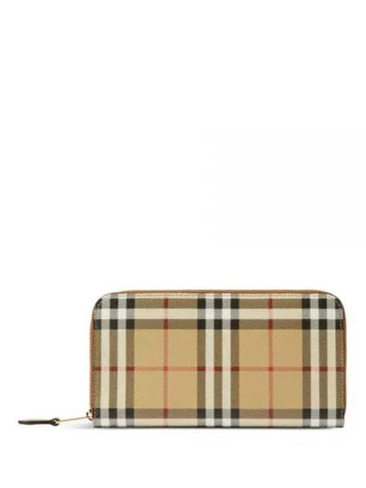 Check Leather Ziparound Long Wallet Beige - BURBERRY - BALAAN 2