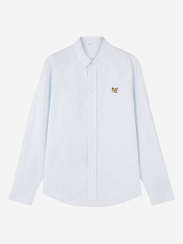 Fox Head Embroidery Long Sleeve Shirt Blue - MAISON KITSUNE - BALAAN 2