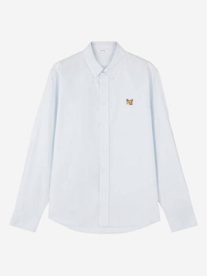 Fox Head Embroidery Long Sleeve Shirt Blue - MAISON KITSUNE - BALAAN 2