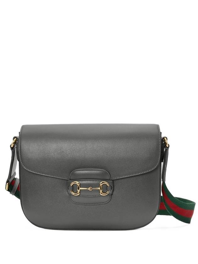 Horsebit Leather Shoulder Bag Grey - GUCCI - BALAAN 1