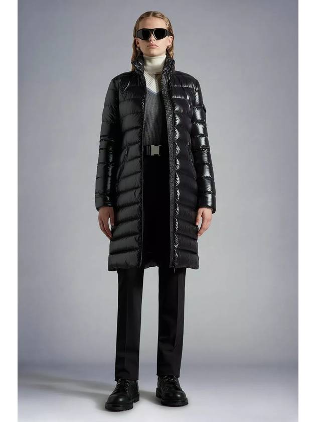 Moka Long Down Jacket Black - MONCLER - BALAAN 3