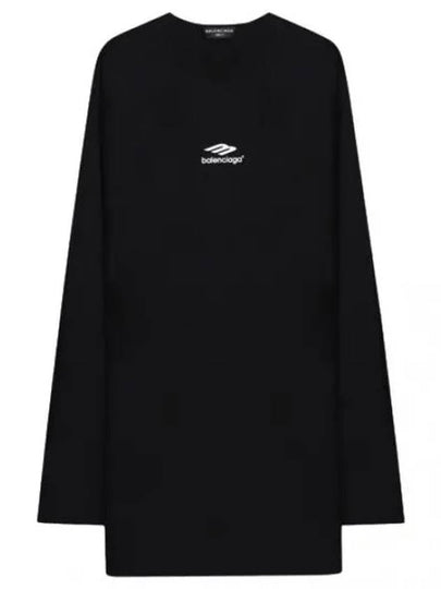 Icon Flat Long Sleeve T-Shirt Black - BALENCIAGA - BALAAN 2