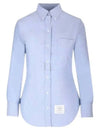 Button Down Cotton Oxford Long Sleeve Shirt Light Blue - THOM BROWNE - BALAAN 2