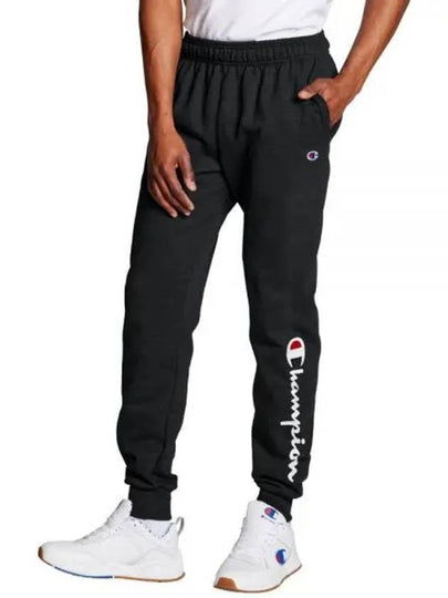 Men's Script Logo Powerblend Track Pants Black - CHAMPION - BALAAN 2