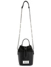 5AC Number Logo Texture Leather Bucket Bag Black - MAISON MARGIELA - BALAAN 8