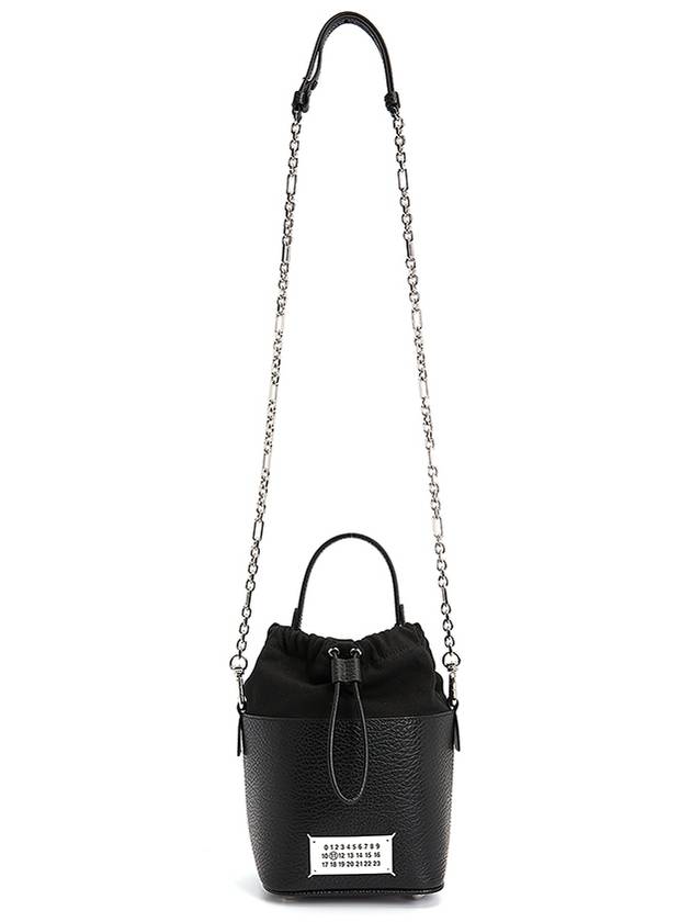 5AC Number Logo Texture Leather Bucket Bag Black - MAISON MARGIELA - BALAAN 8