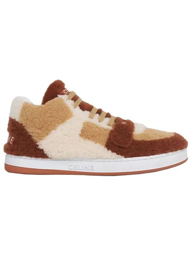 CT-02 Scratch Shearling Mid Low Top Sneakers - CELINE - BALAAN 3