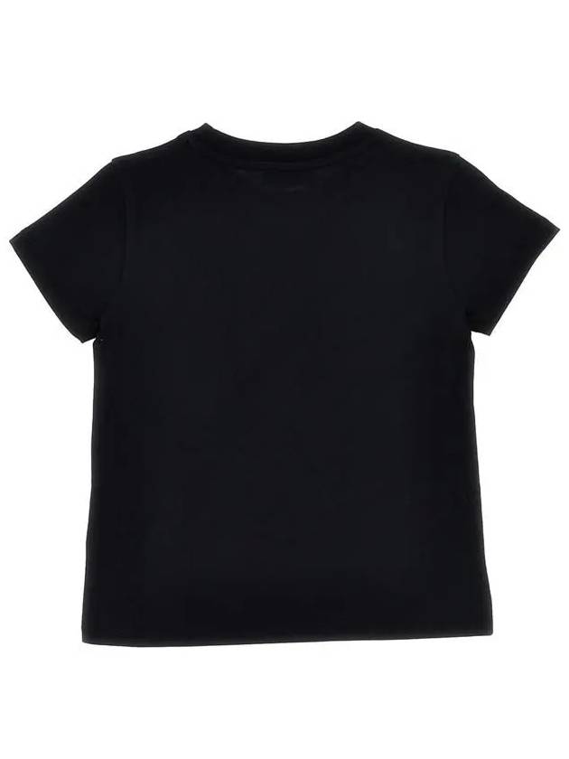 Moncler Kids 8 10 Logo Embroidered Short Sleeve T Shirt Black - MONCLER - BALAAN 3