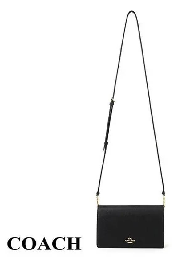 Anna Foldover Clutch Cross Bag Black - COACH - BALAAN 5