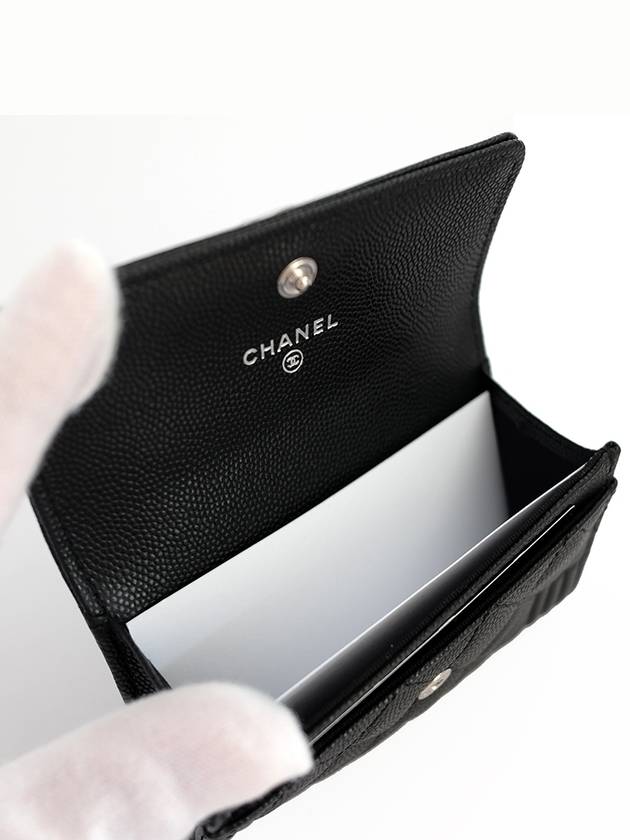 Boy  Flap Card Holder Grained Calfskin Ruthenium Black - CHANEL - BALAAN 7