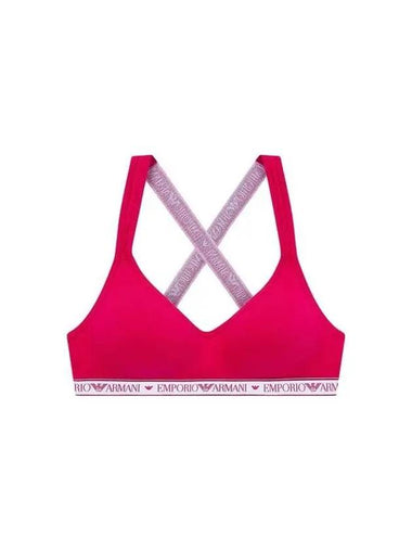 UNDERWEAR Women s Cross Logo Band Bralette Bra Dark Pink 270546 - EMPORIO ARMANI - BALAAN 1