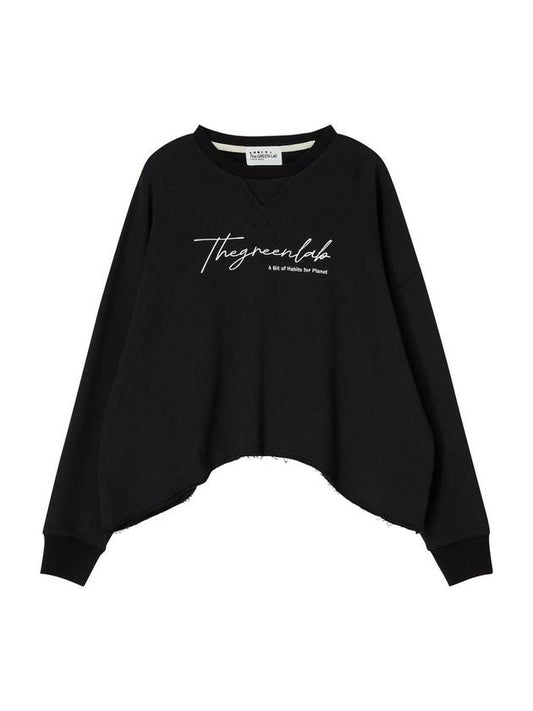 Women's Overfit Embroidered Sweatshirt Black - THE GREEN LAB - BALAAN 1