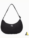 JEANS Unisex Black CKJ City Nylon Medium Crescent Bag DH3619 001 - CALVIN KLEIN - BALAAN 2