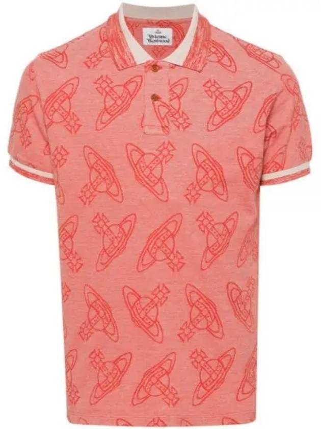 Classic All Over Logo Short Sleeve Cotton Polo Shirt Red - VIVIENNE WESTWOOD - BALAAN 2