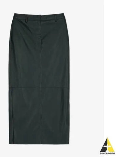 Cassia Leather Long Skirt Fine Green NW22FWSK00469 - NANUSHKA - BALAAN 1