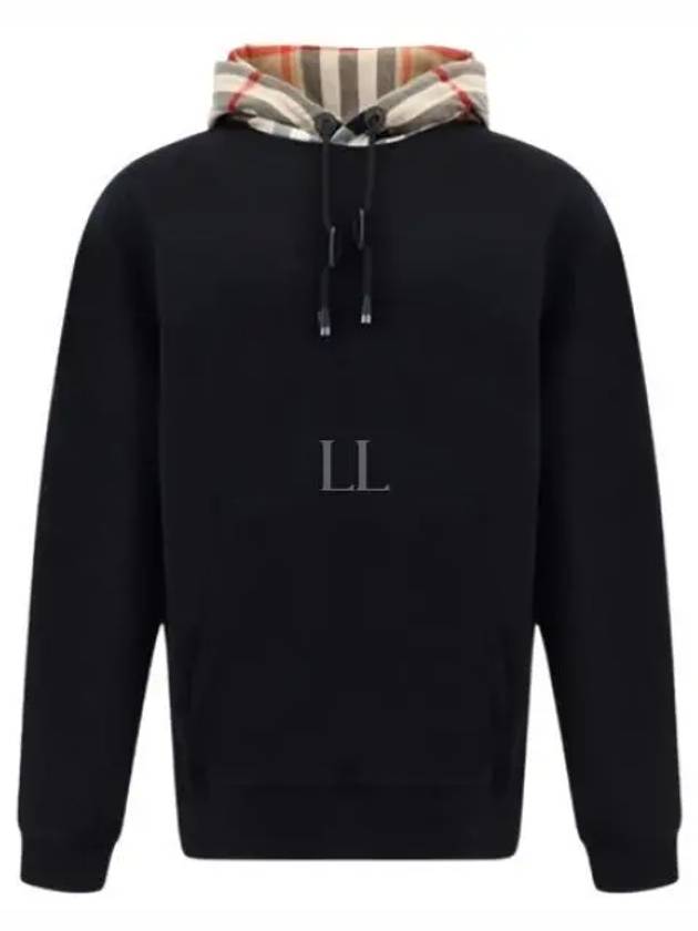 Check Hood Cotton Hoodie Black - BURBERRY - BALAAN 2