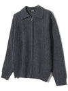 Lambswool collar knit full zip-up MGREY - 20THHOLE - BALAAN 2