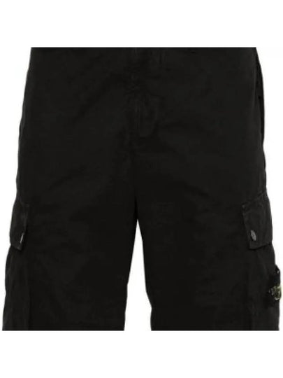 Logo Cotton Slim Cargo Shorts Black - STONE ISLAND - BALAAN 2