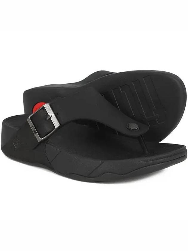 Track II Buckle Leather Toe Post Flip Flop Black - FITFLOP - BALAAN 3