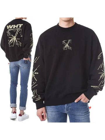 Splash emboss arrow white brushed sweatshirt 23FLE001 1017 - OFF WHITE - BALAAN 1