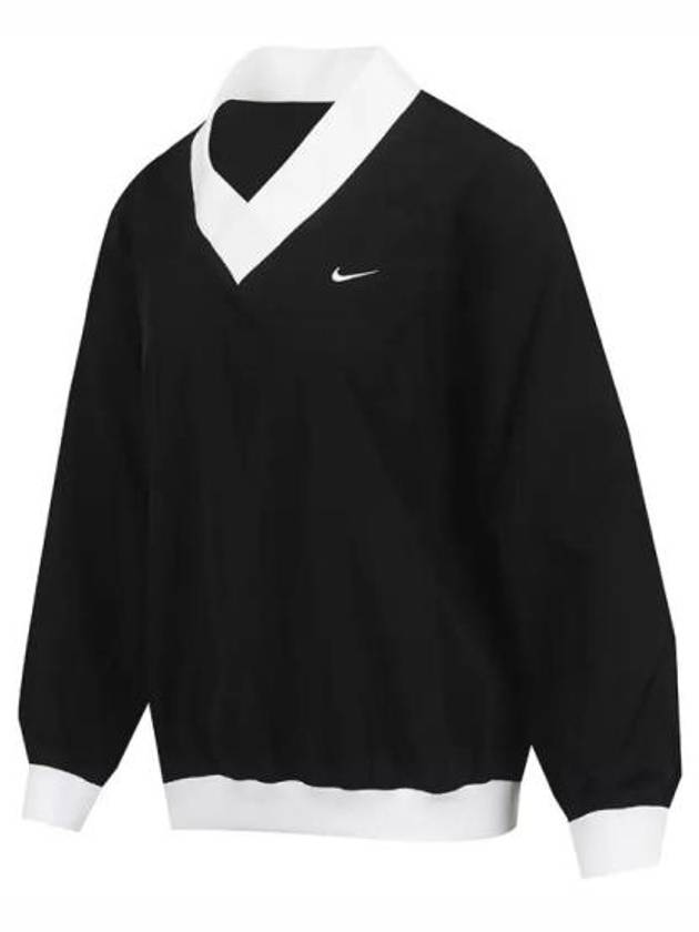 Sportswear Essentials Loose Woven Long Sleeve T-Shirt Black - NIKE - BALAAN 2