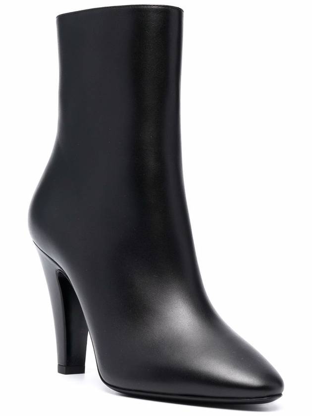 Leather Ankle Heel Chelsea Boots Black - SAINT LAURENT - BALAAN 5