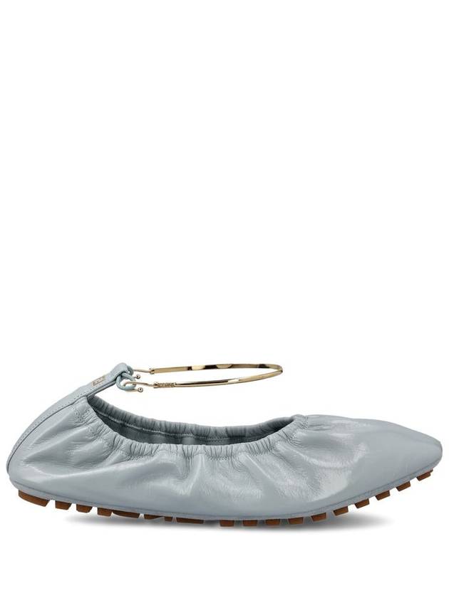 Filo Leather Ballerina Flat Light Blue - FENDI - BALAAN 2