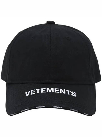 Logo Brim Embroidered Edge Point Cotton Baseball Cap Hat - VETEMENTS - BALAAN 1