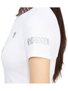 Women's Golf Logo Tech Tartan Neck Short Sleeve PK Shirt White - HYDROGEN - BALAAN 10