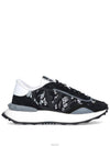 Women's Lace Runner Low Top Sneakers Black - VALENTINO - BALAAN 3