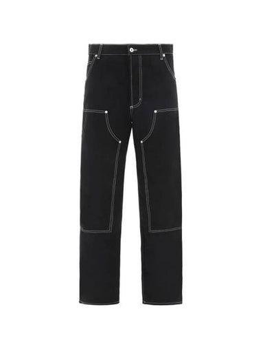 Contrast Stitch Wide Pants Black - HERON PRESTON - BALAAN 1