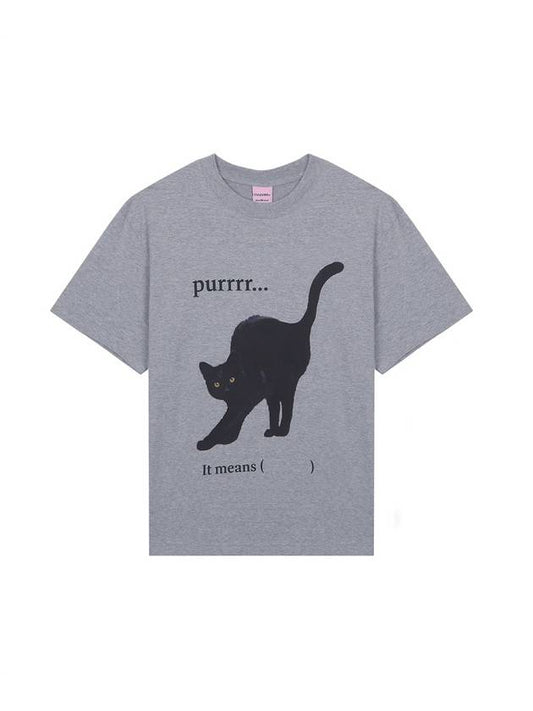 IBB23UT02GY GOOD LUCK BLACK CAT T SHIRT GRAY - ITZAVIBE - BALAAN 1